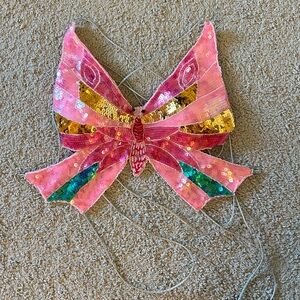 Y2K Sequin Butterfly Backless Top